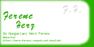 ferenc herz business card